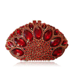 Rhinestone-encrusted clutch with large red gemstones - Nilsu