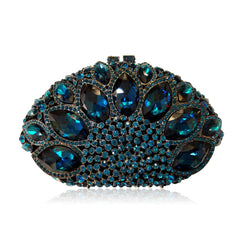 Rhinestone-encrusted clutch with large red gemstones - Nilsu