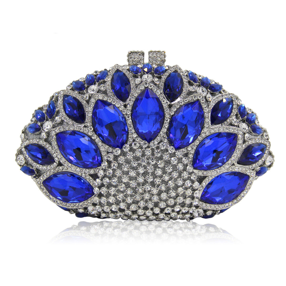 Rhinestone-encrusted clutch with large red gemstones - Nilsu
