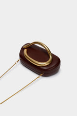 Faux Leather Metal Decor Clutch Purse