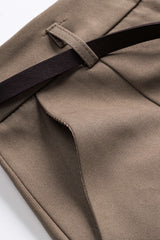 Solid Belted Pocket Shorts