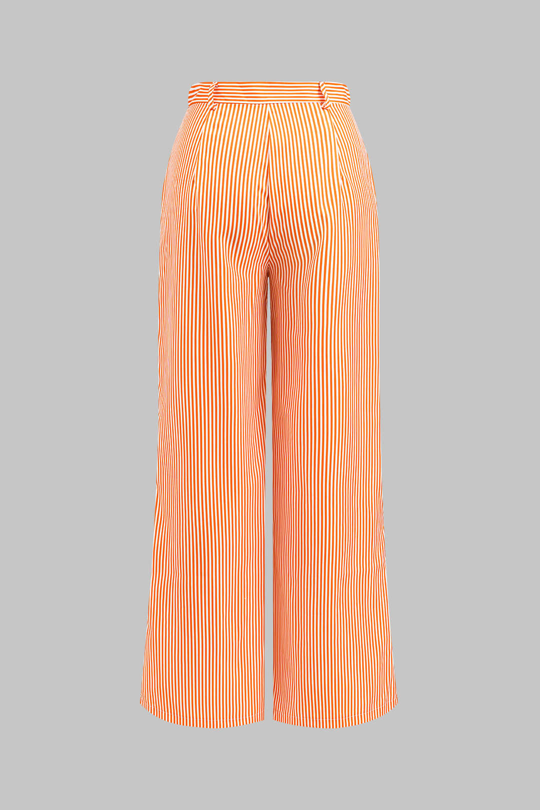 Stripe Print 3D Floral Short Sleeve Top And Button Wide Leg Trousers Set