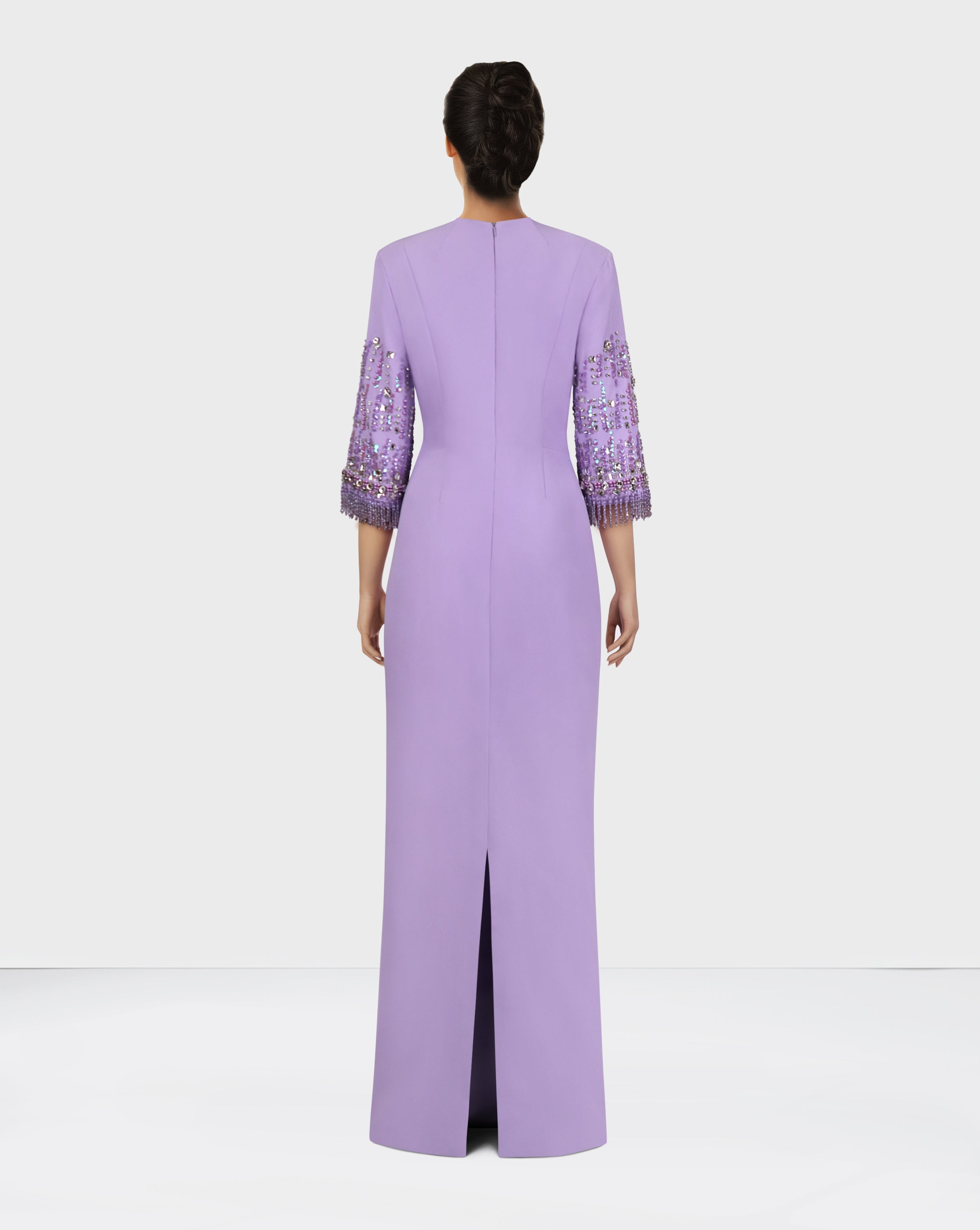 Beaded sleeve column gown – Bloma