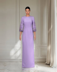 Beaded sleeve column gown – Bloma