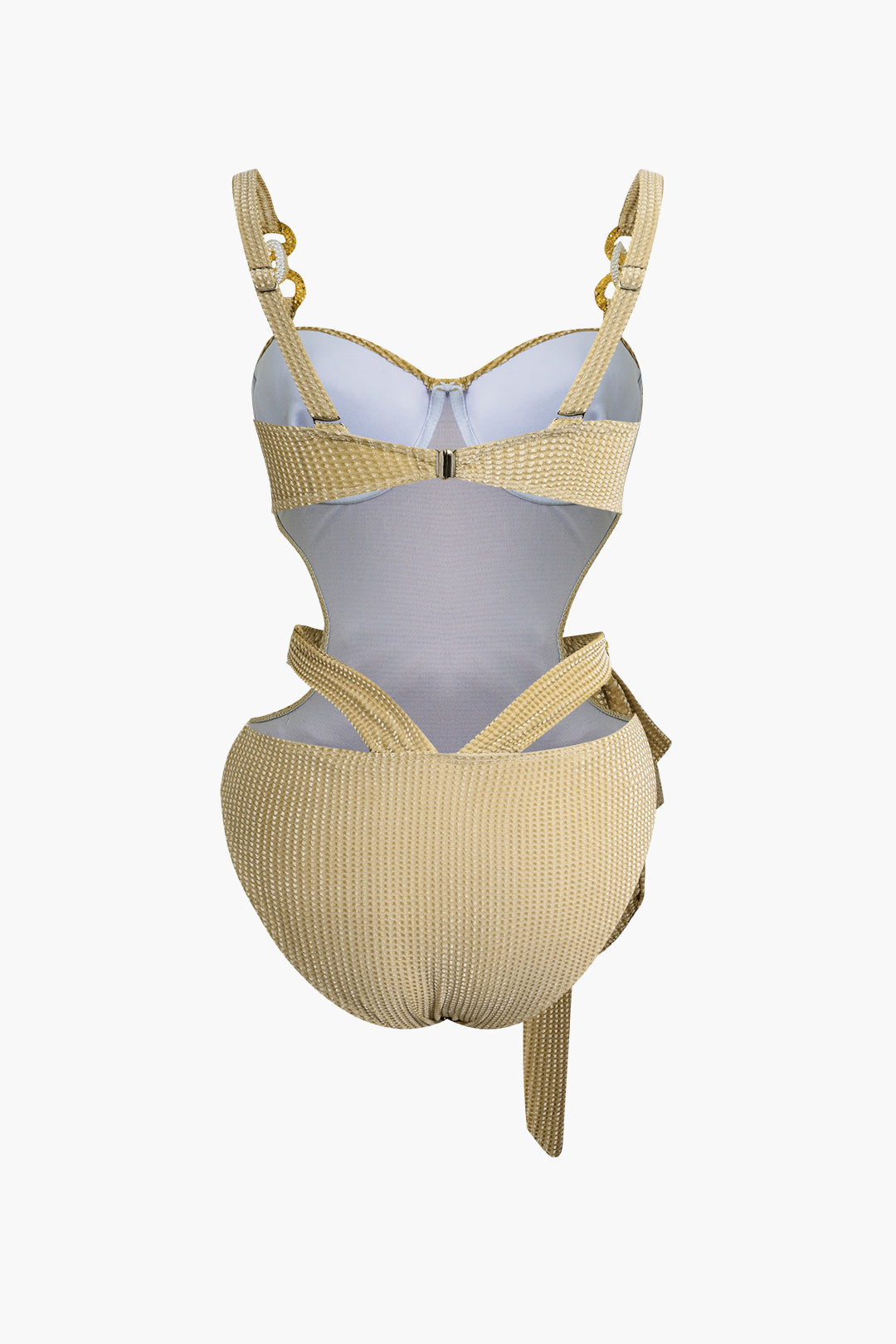 Textured Cut-Out Knot Tummy Control One-Piece Swimsuit