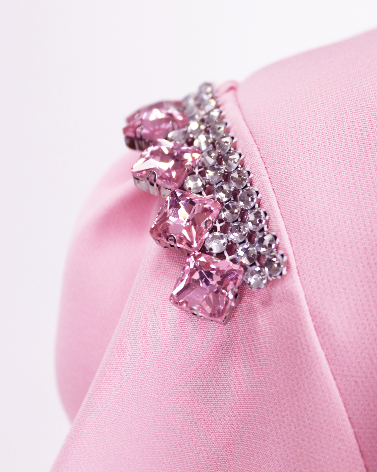 Beaded pink dress with front slit-Norabel