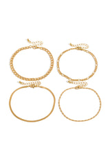 4pc Chain Anklet Set