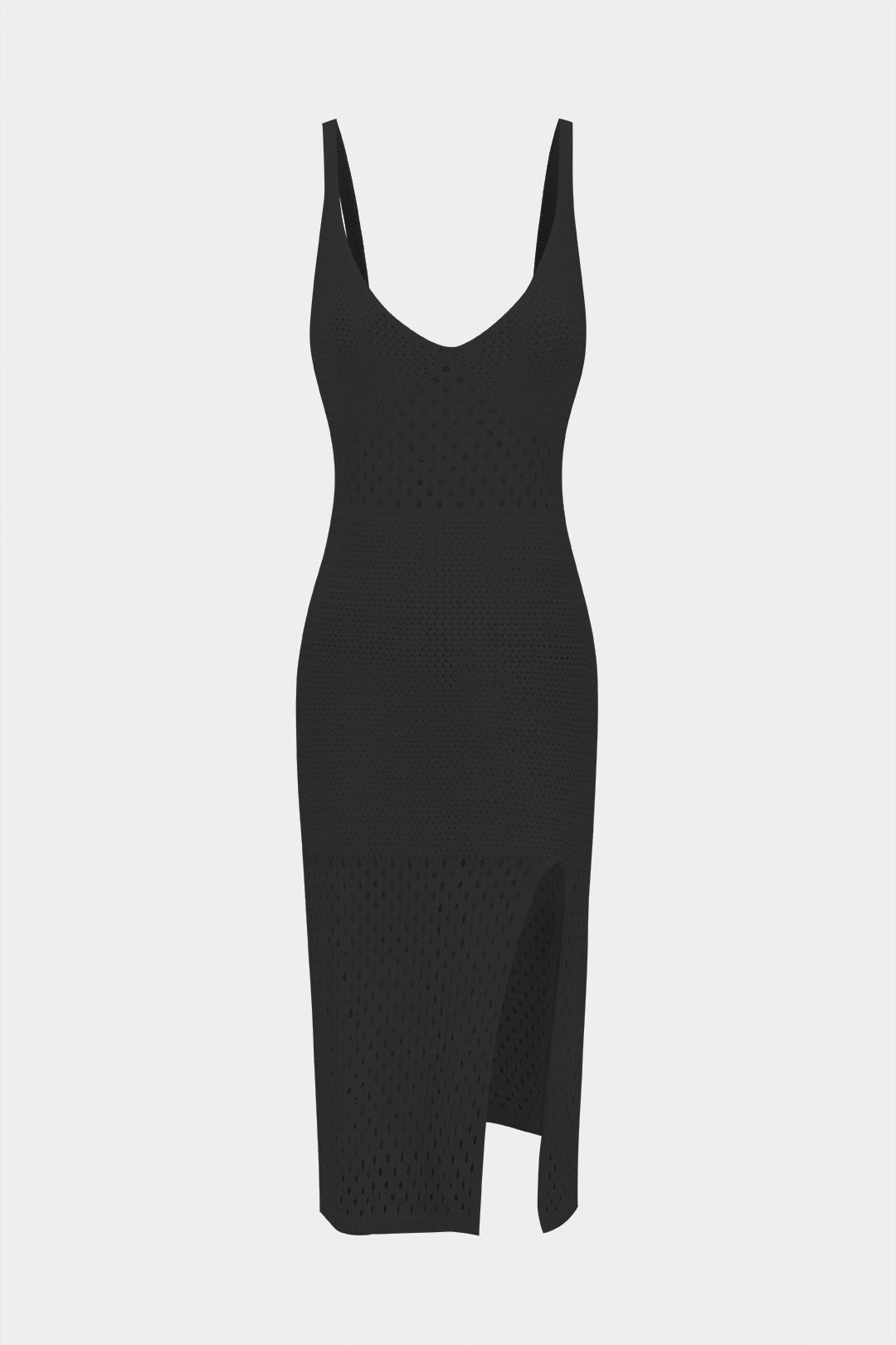 Knit Hollow Out Slip Slit Dress