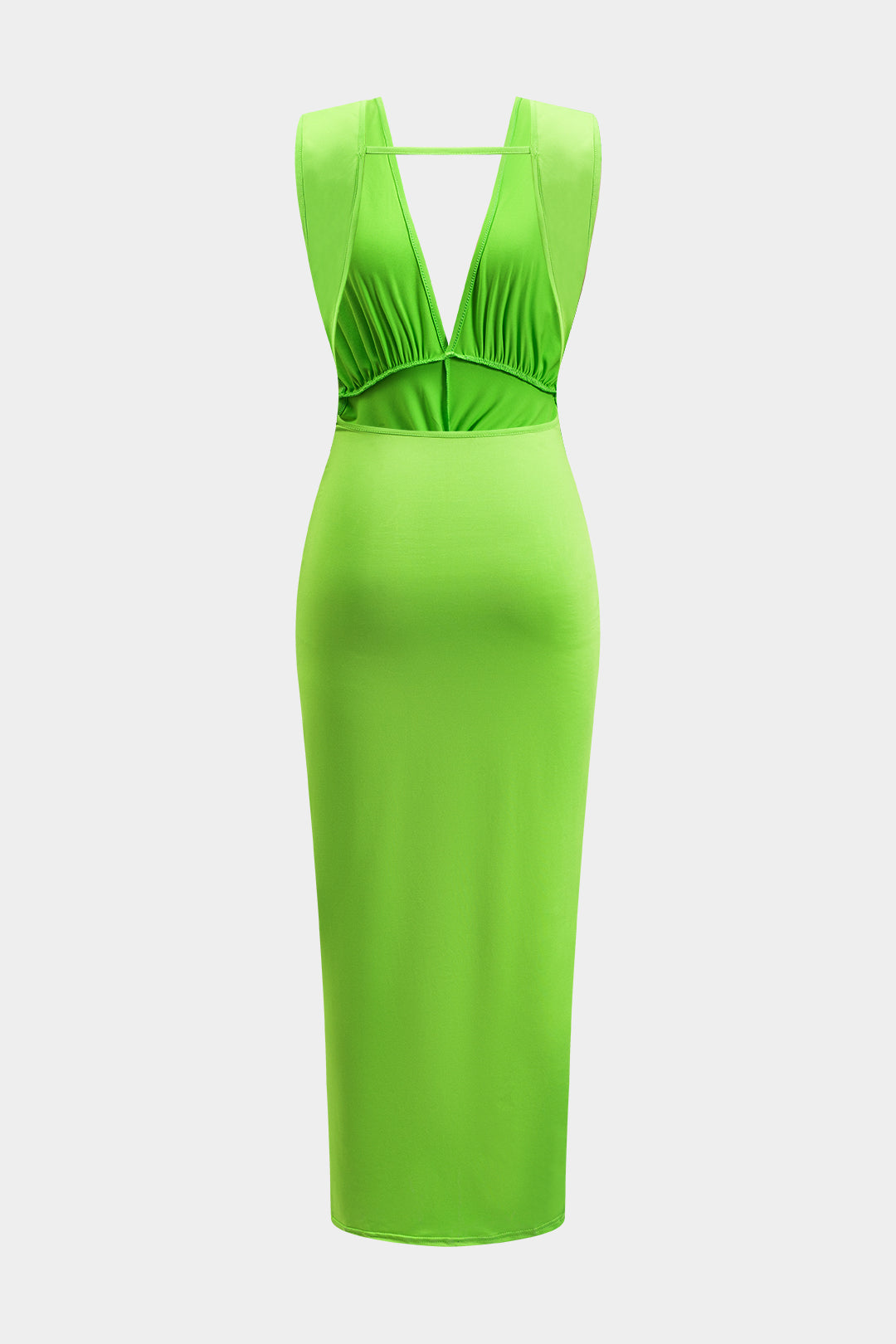 Ruched Twist Knot Backless Sleeveless Midi Dress