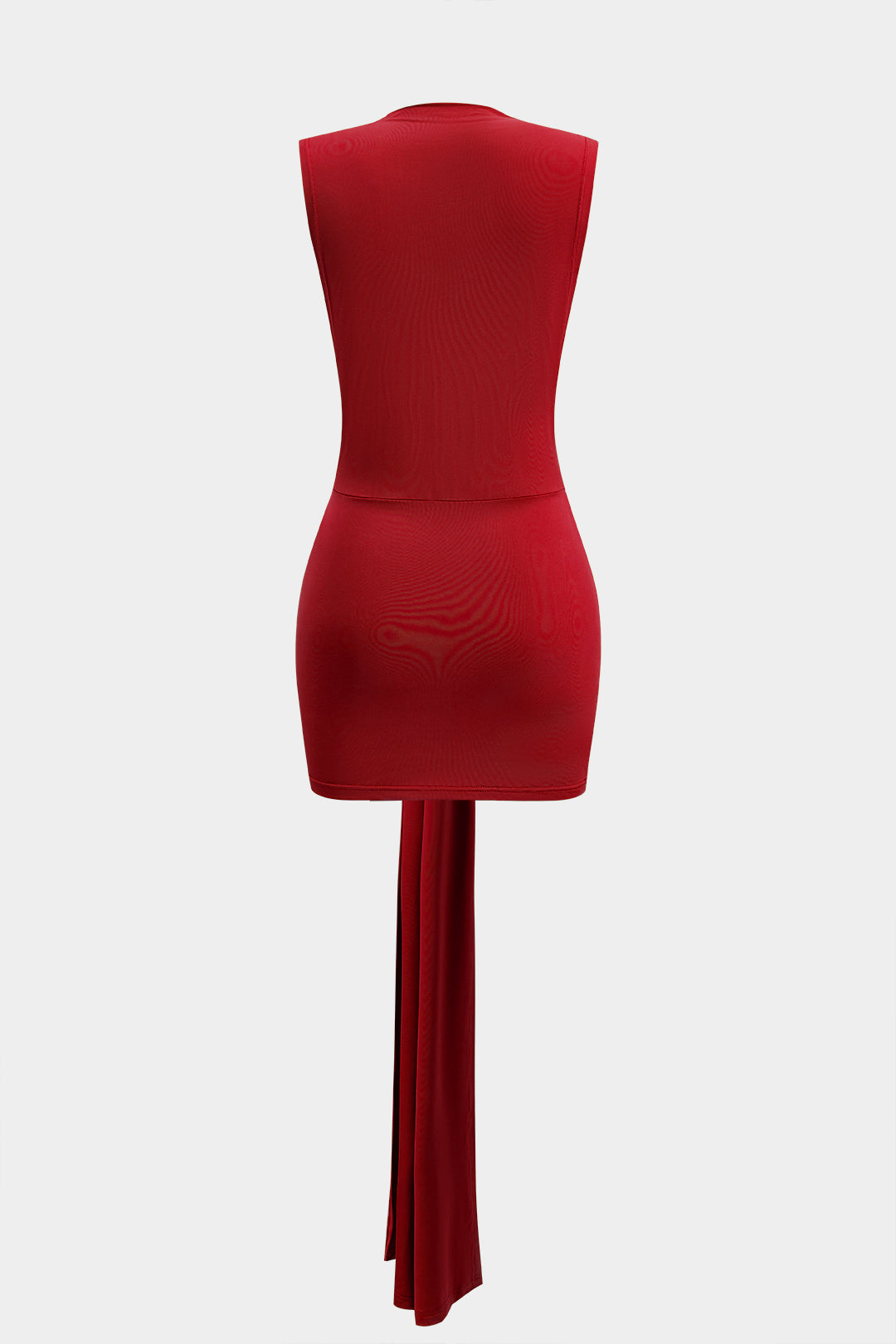 Metal Decor Ruched Sleeveless Mini Dress