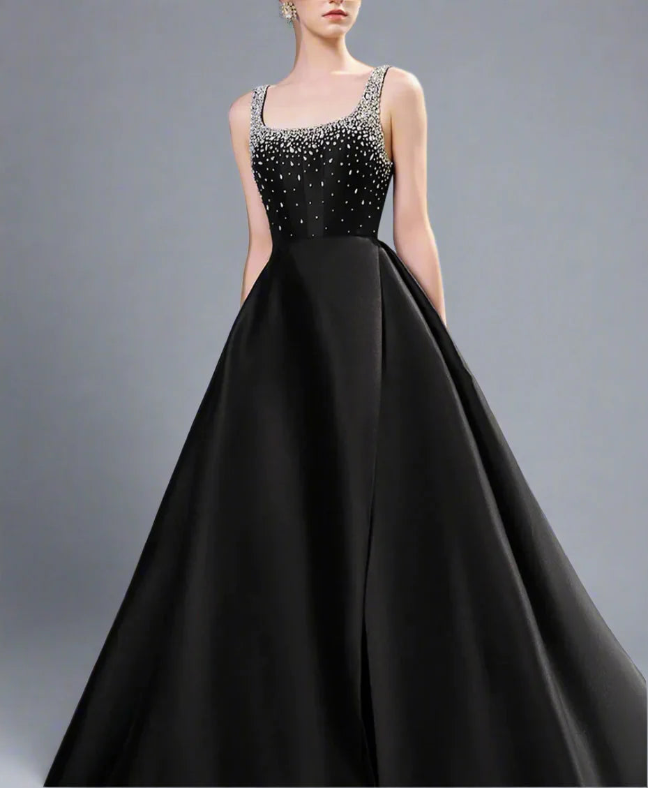 Embellished Sleeveless Gown with A-line Skirt - NOVA