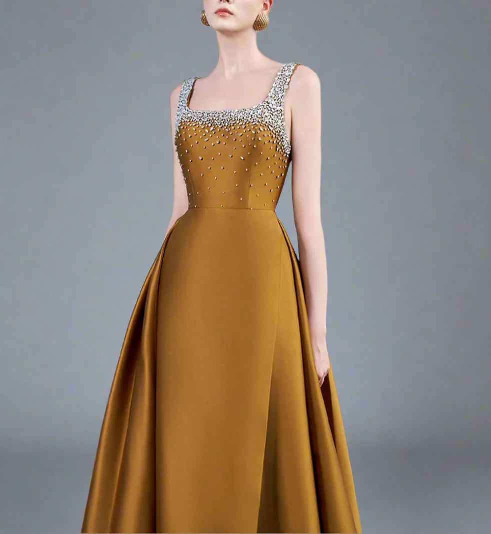 Embellished Sleeveless Gown with A-line Skirt - NOVA