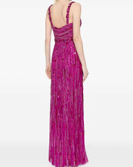 sleeveless sequin column dress with crystal waist – AQUA