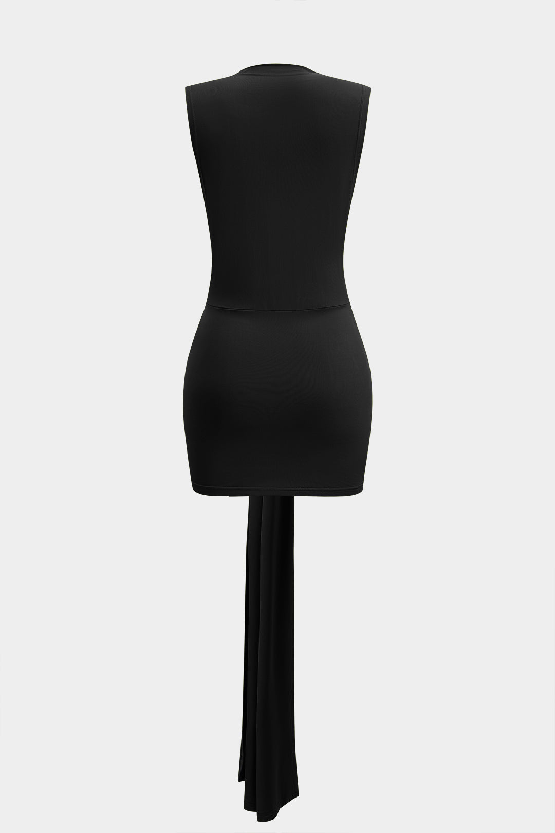 Metal Decor Ruched Sleeveless Mini Dress