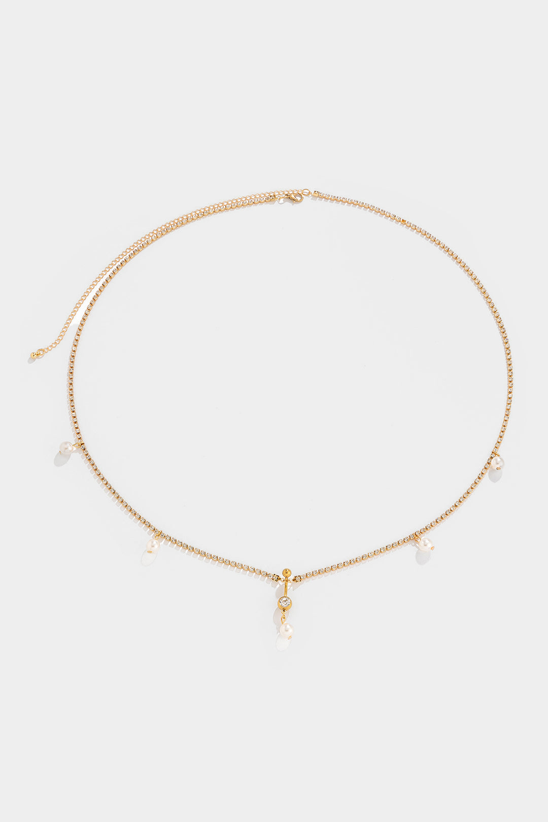 Metal Rhinestone Bead Waist Chain