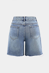 Denim Button Pocket Shorts