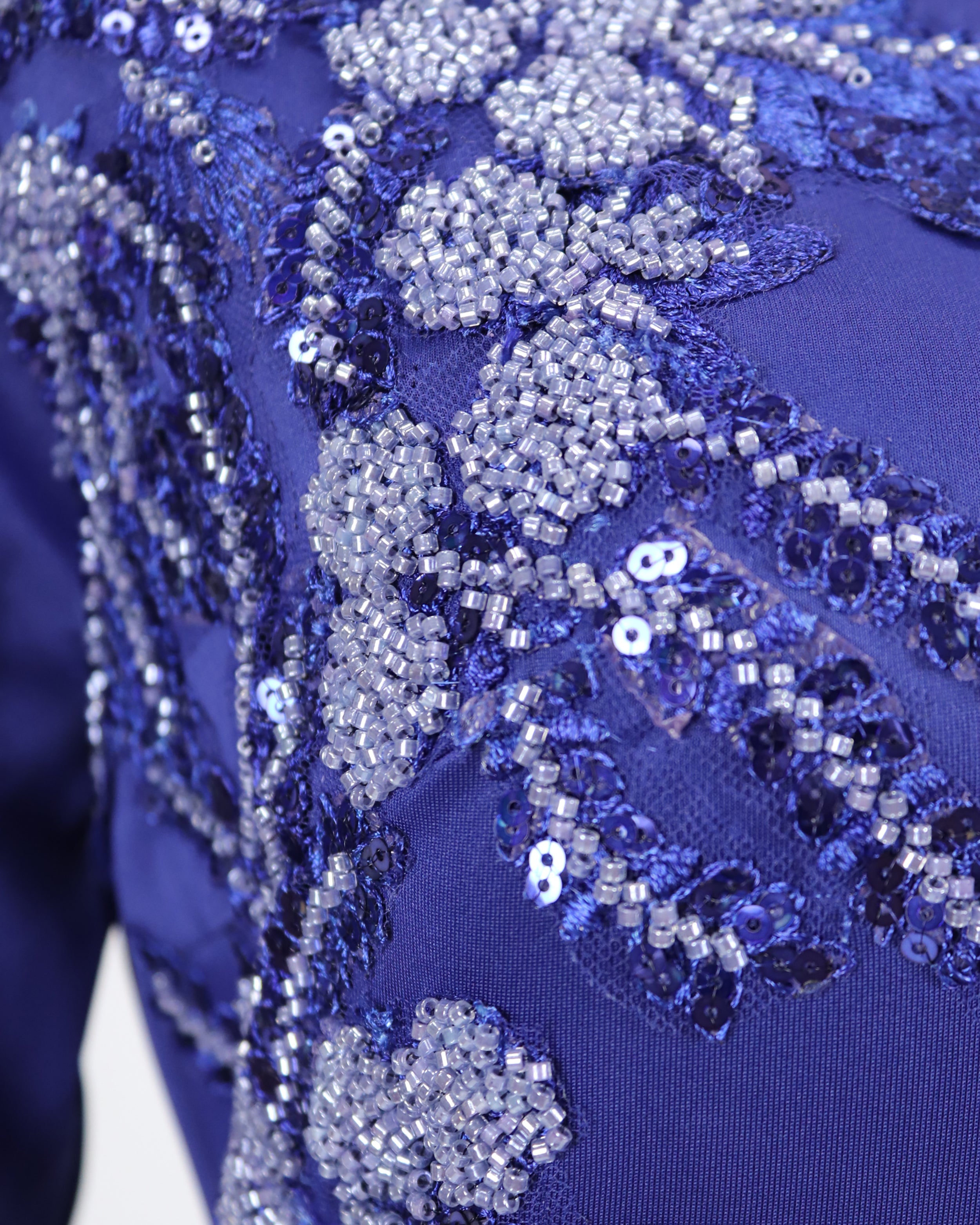 Long sleeve Floor-Length Dress with beaded side-Fadwa