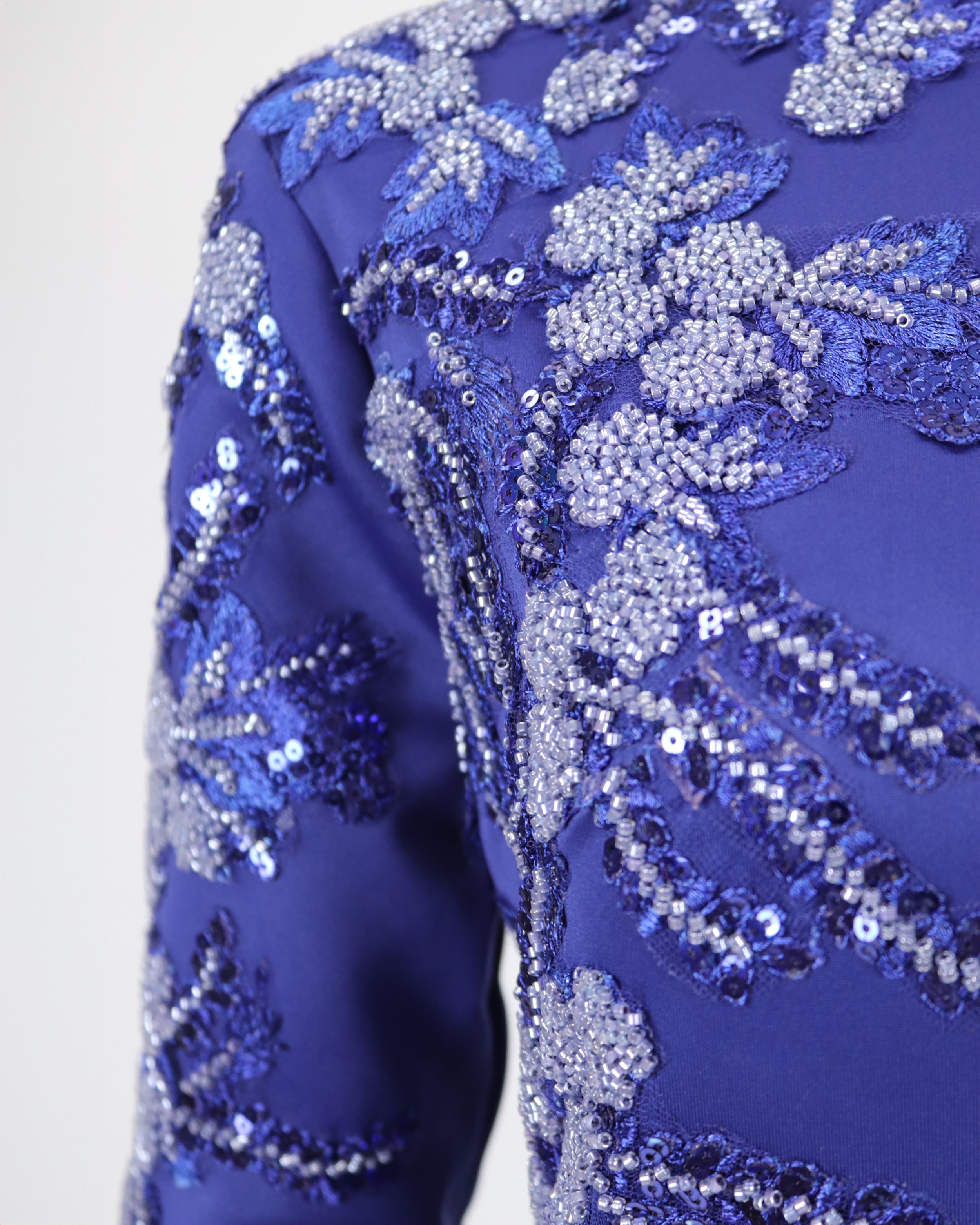 Long sleeve Floor-Length Dress with beaded side-Fadwa