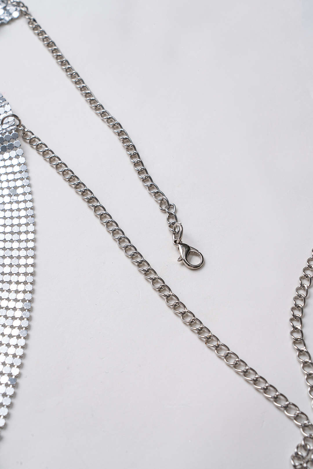 Metallic Chain Sequin Backless Cami Top