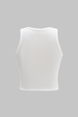 Letter Print Sleeveless Tank Top