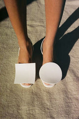 mismatched geometric leather sandals with square and circle toes – MODULA