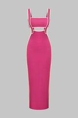 Contrast Trim Tube Top And Pinafore Dress Set