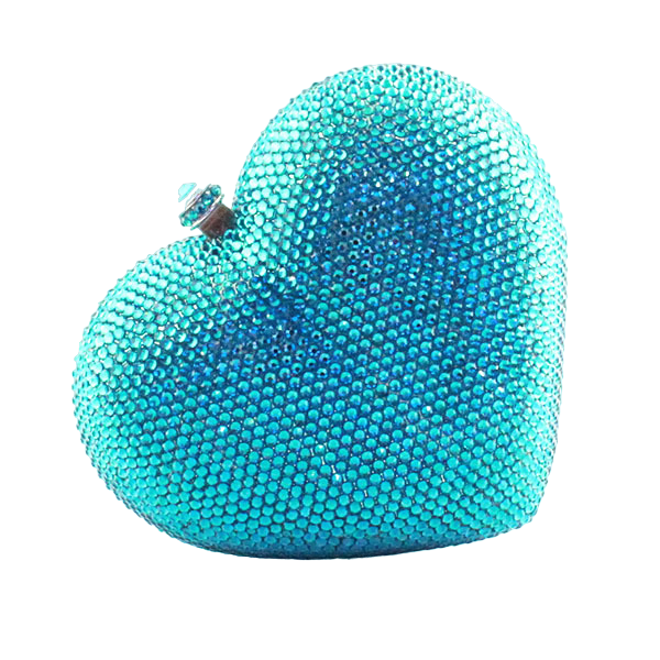 crystal heart-shaped evening clutch - Tawfiqa