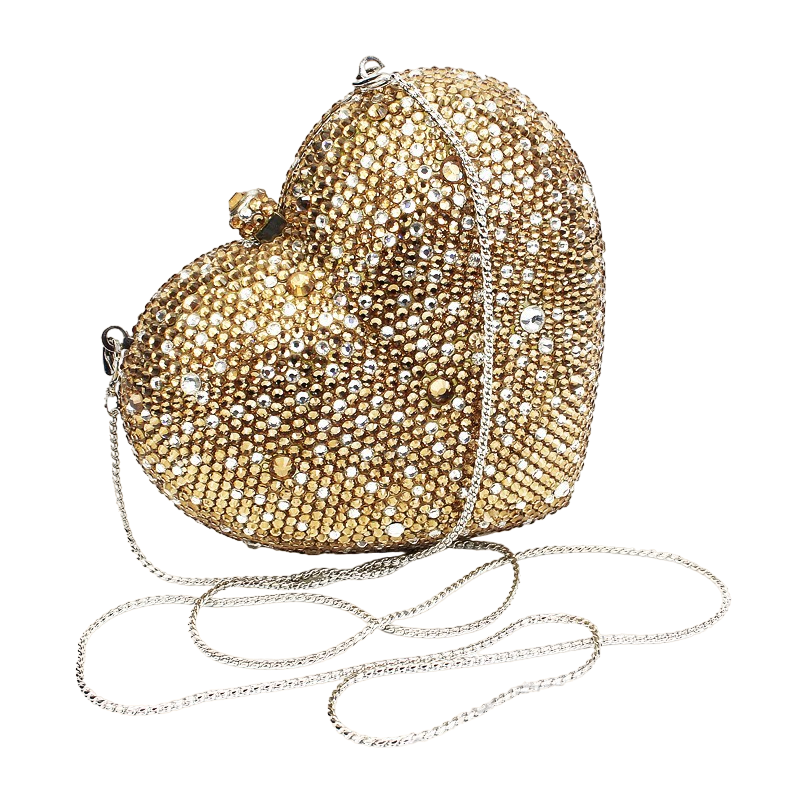 crystal heart-shaped evening clutch - Tawfiqa