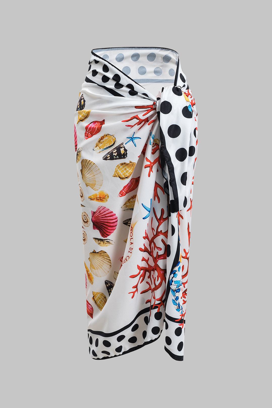 Tropical Print Satin Skirt