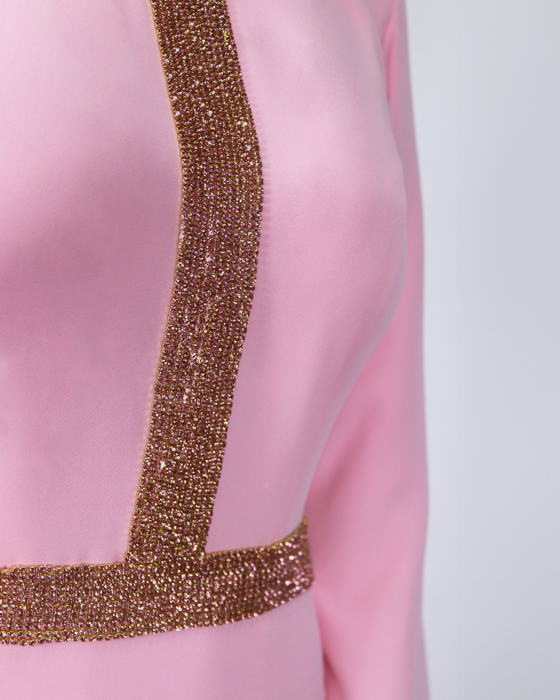 Tailored - beaded pink dress with ankle-length