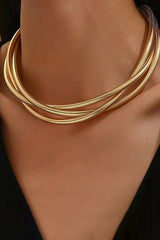 Metal Exaggerated Multi-Layer Necklace
