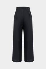 Pleated Tie Front Wide Leg Trousers