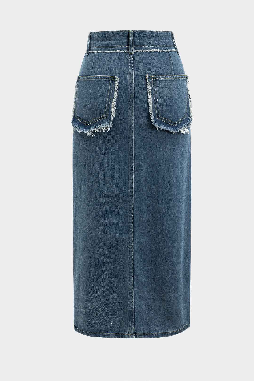 Denim Asymmetrical Pocket Skirt