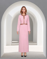 Tailored - beaded pink dress with ankle-length