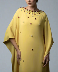 Yellow Crystal Embellished Dress - Susan
