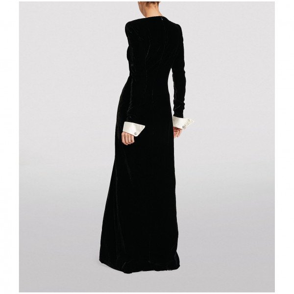 Plunge Button Split Maxi Dress
