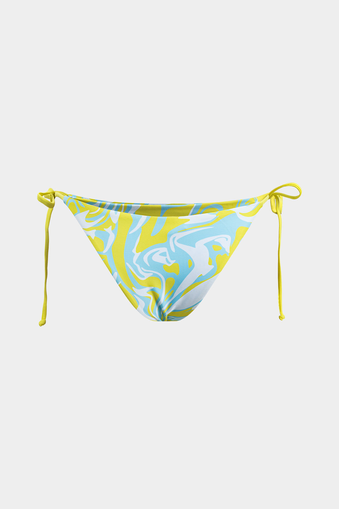 Contrast Abstract Print Mesh Ruched Tie Up Backless Bikini And Tie Knot Cover Up Set