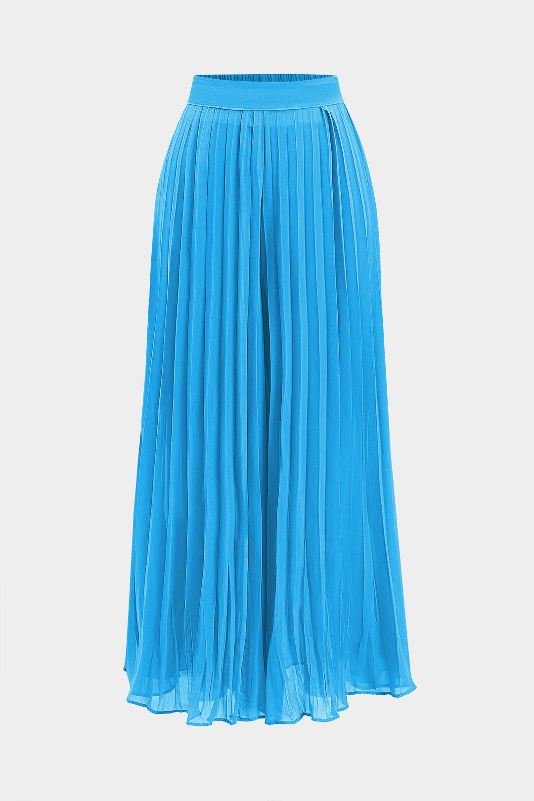 Chiffon Pleated Zipper Backless Mini Dress And Wide Leg Trousers Set