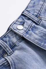 Denim Ripped High Waist Wide Leg Shorts