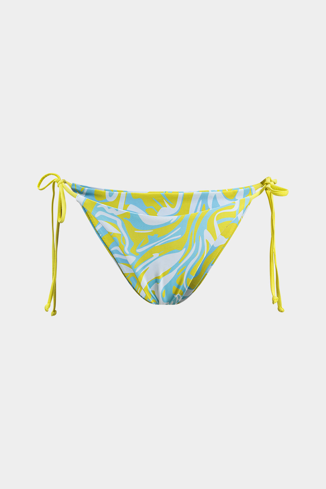 Contrast Abstract Print Mesh Ruched Tie Up Backless Bikini And Tie Knot Cover Up Set