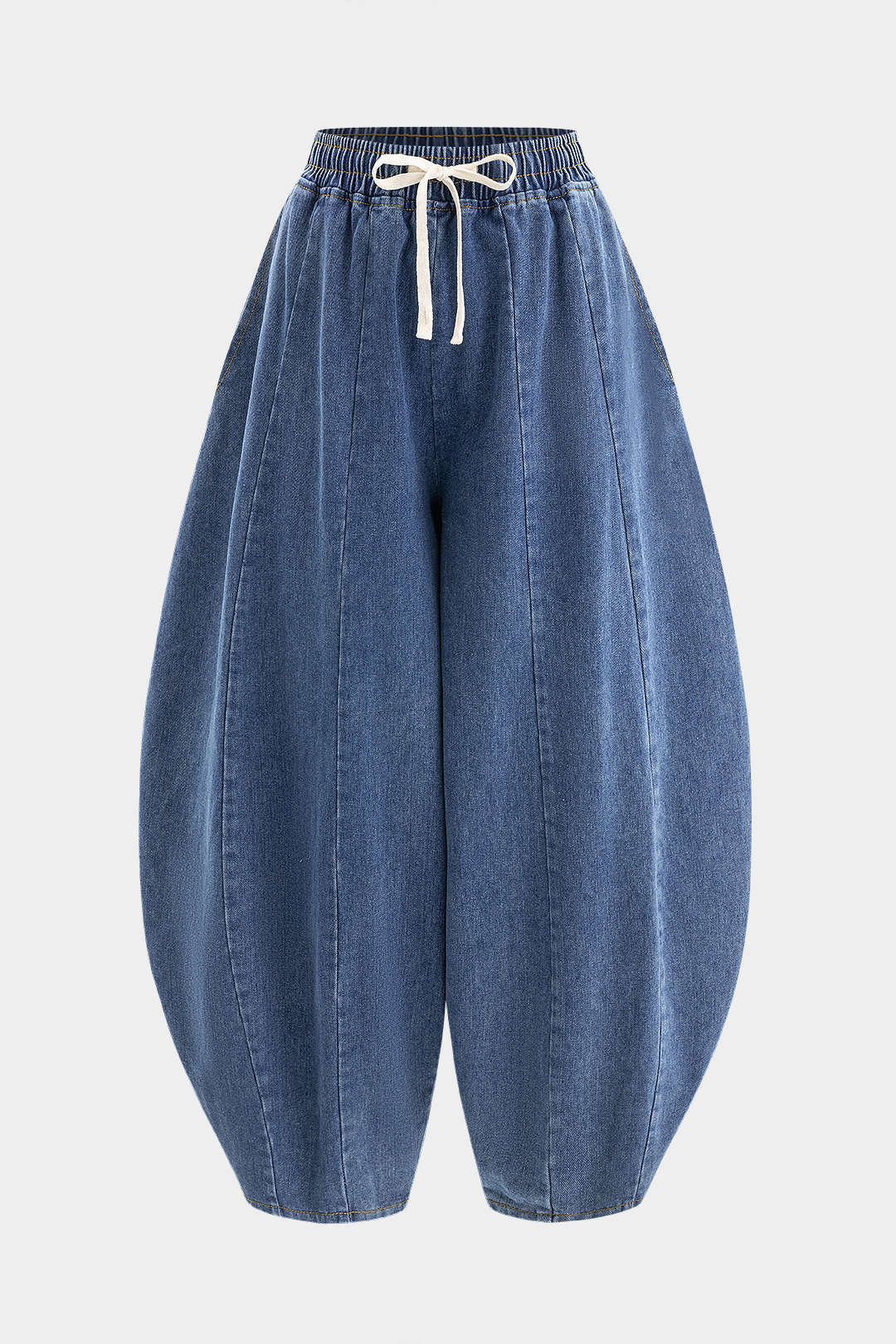 Denim Wide Leg Lantern Jeans