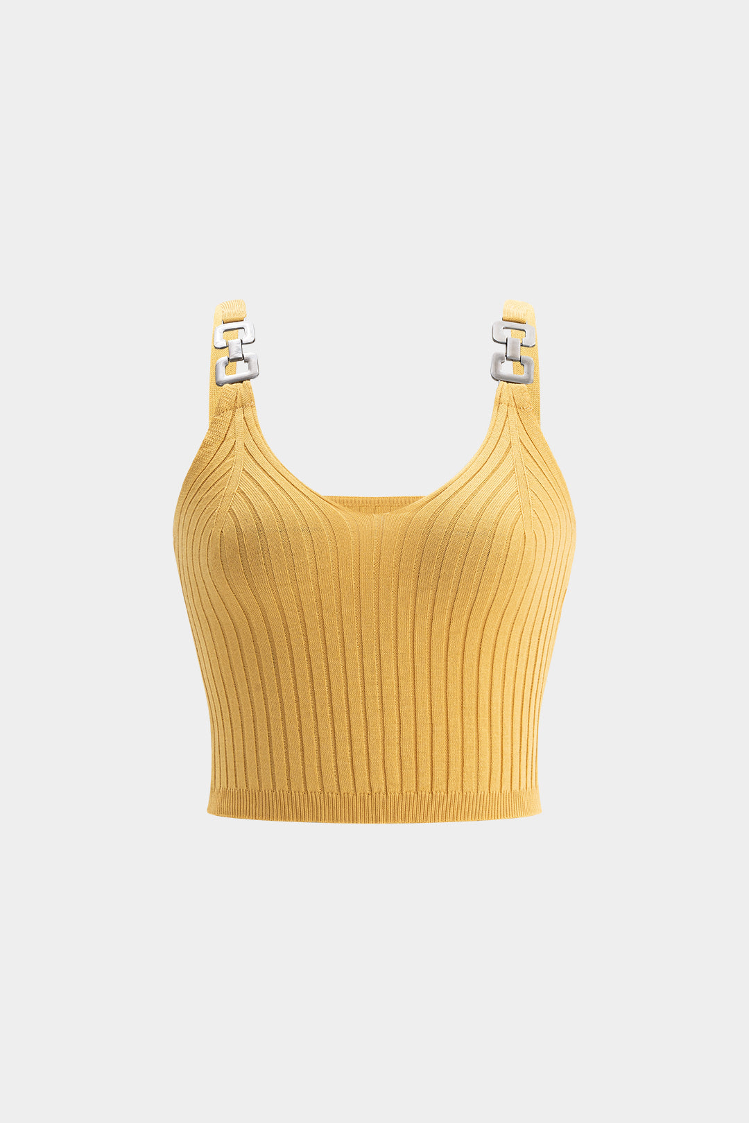 Knit Metallic Decor Strap Cami Top