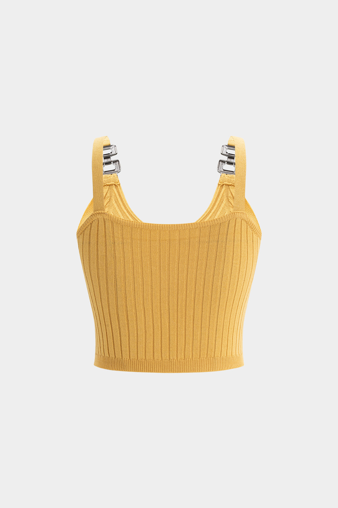 Knit Metallic Decor Strap Cami Top