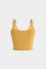 Knit Metallic Decor Strap Cami Top