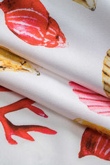 Tropical Print Satin Skirt