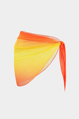 Ombre Mesh Tie Asymmetrical Skirt