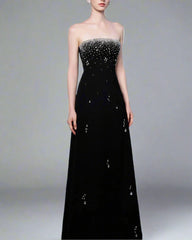 Strapless A-line Gown with Crystal Embellishments - LUMINA