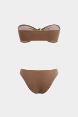 Metallic Decor Bikini And Cover Up Set
