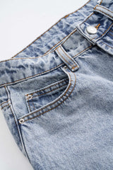 Denim High Waist Wide Leg Trousers