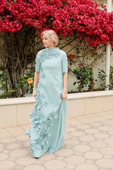3D floral applique gown – Qolin